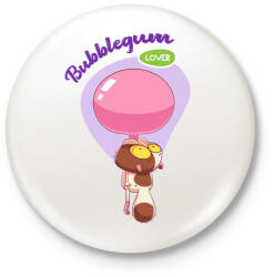 printfashion Bubblegum lover - Kitűző, hűtőmágnes - Fehér (5275505)