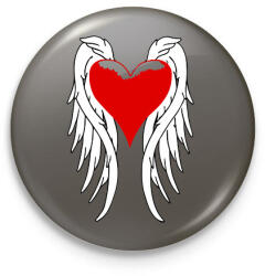 printfashion Angel - Kitűző, hűtőmágnes - Sötétszürke (15092170)