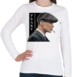 printfashion Peaky Blinders - Tommy Shelby vonalas - Női hosszú ujjú póló - Fehér (7296203)
