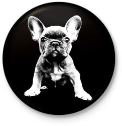 printfashion Francia Bulldog - Kitűző, hűtőmágnes - Fekete (11335411)