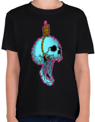 printfashion Skull hang - Gyerek póló - Fekete (2642114)