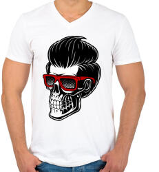 printfashion Belőtt séró - Férfi V-nyakú póló - Fehér (2958087)