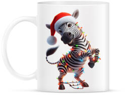 printfashion Táncoló karácsonyi party zebra - Bögre - Fehér (15263535)