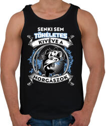 printfashion Senki sem tökéletes kivéve a horgászok - Férfi atléta - Fekete (10342647)