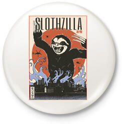 printfashion Lajhár godzilla - Kitűző, hűtőmágnes - Fehér (14101908)