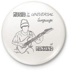printfashion Music is the universal language - Kitűző, hűtőmágnes - Fehér (6369604)