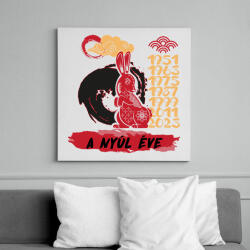 printfashion A nyúl éve - Vászonkép - Fehér (7613748)