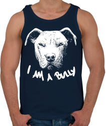 printfashion Agresszív pitbull - Férfi atléta - Sötétkék (1516725)