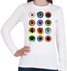 printfashion Szem típusok - Női hosszú ujjú póló - Fehér (6141037)