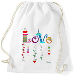 printfashion Love - Sportzsák, Tornazsák - Fehér (504286)