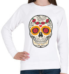 printfashion Színes halálfej - Női pulóver - Fehér (1037217)
