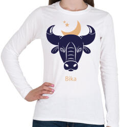 printfashion Bika minta - Női hosszú ujjú póló - Fehér (6269558)