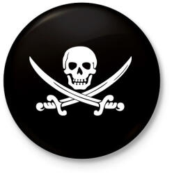 printfashion Kalóz - Kitűző, hűtőmágnes - Fekete (3098882)