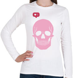 printfashion PInk Skull - Női hosszú ujjú póló - Fehér (2236010)