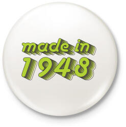 printfashion made-in-1948-green-grey - Kitűző, hűtőmágnes - Fehér (3076200)