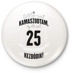 printfashion kamasz-25-black-white - Kitűző, hűtőmágnes - Fehér (3076740)