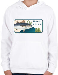 printfashion Horgász klub - Gyerek kapucnis pulóver - Fehér (6281810)