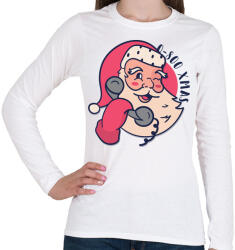 printfashion Hívd a Télapót - Női hosszú ujjú póló - Fehér (5111248)