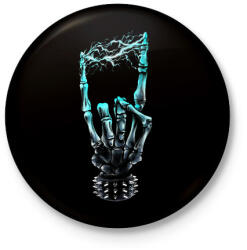 printfashion Elektro Heavy Metal - Kitűző, hűtőmágnes - Fekete (3092132)