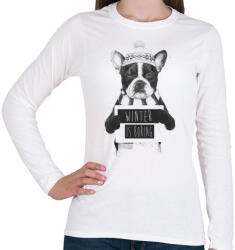 printfashion Winter is boring - Női hosszú ujjú póló - Fehér (463562)