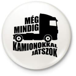 printfashion Kamionokkal játszok - Kitűző, hűtőmágnes - Fehér (3080997)
