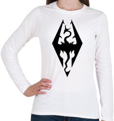 printfashion The Elder Scrolls V - Skyrim Logo - Női hosszú ujjú póló - Fehér (2704090)
