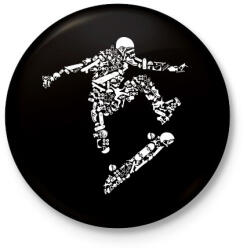 printfashion Deszkás - Kitűző, hűtőmágnes - Fekete (3092816)