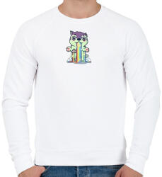 printfashion wolf-rainbow - Férfi pulóver - Fehér (14552334)