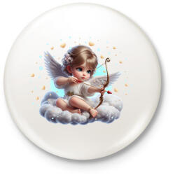 printfashion Célba vettem a szívedet - Kitűző, hűtőmágnes - Fehér (15556758)