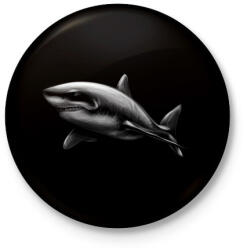 printfashion Cápa portre - Kitűző, hűtőmágnes - Fekete (5028306)