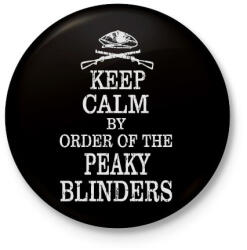 printfashion Keep calm and order - Kitűző, hűtőmágnes - Fekete (3102697)