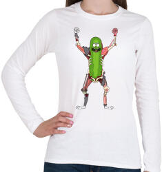 printfashion Pickle Rick Rat Suit - Női hosszú ujjú póló - Fehér (13844789)