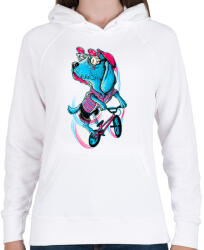 printfashion BMX kutya - Női kapucnis pulóver - Fehér (44018)