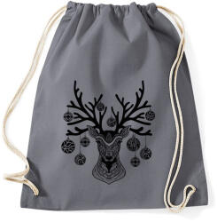 printfashion Geometrikus karácsonyi rénszarvas - Sportzsák, Tornazsák - Grafitszürke (5663514)