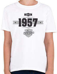 printfashion born-in-1957-(dark&lightgrey) - Gyerek póló - Fehér (469789)