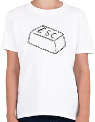 printfashion ESC gomb - Gyerek póló - Fehér (7544875)