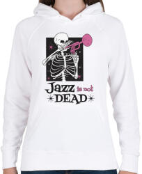printfashion Jazz is not dead - A jazz nem halott - Női kapucnis pulóver - Fehér (5647113)