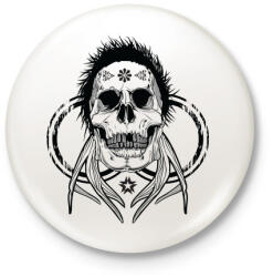 printfashion Tetkó koponya - Kitűző, hűtőmágnes - Fehér (3073530)