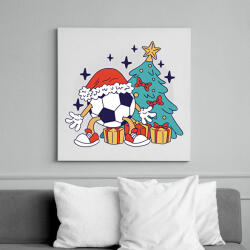printfashion Karácsonyi foci - Vászonkép - Fehér (14622359)
