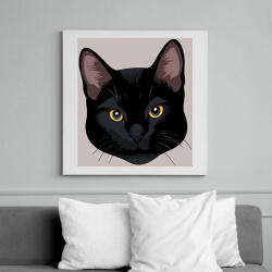 printfashion Cat - Vászonkép - Fehér (14877476)