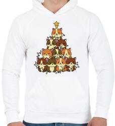 printfashion Hörcsög karácsonyfa - Férfi kapucnis pulóver - Fehér (14508446)