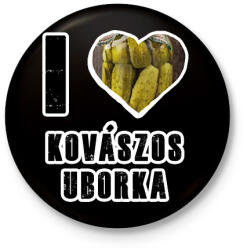 printfashion I Love Kovászos Uborka - Kitűző, hűtőmágnes - Fekete (16365242)