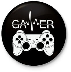 printfashion gamer - Kitűző, hűtőmágnes - Fekete (13705314)