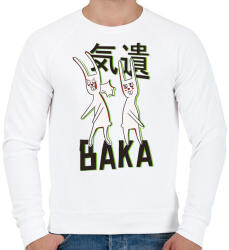 printfashion BAKA meme rabbits - Férfi pulóver - Fehér (4366824)