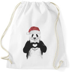printfashion Santa panda - Sportzsák, Tornazsák - Fehér (464175)