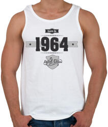 printfashion born-in-1964-(dark&lightgrey) - Férfi atléta - Fehér (470683)