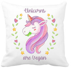 printfashion Vegán unikornis - Párnahuzat, Díszpárnahuzat - Fehér (14499222)