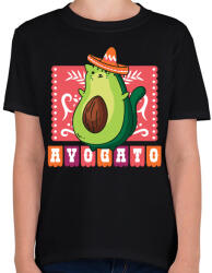 printfashion Avokádó macska - Gyerek póló - Fekete (5072655)