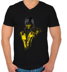 printfashion Scorpion - Férfi V-nyakú póló - Fekete (562331)