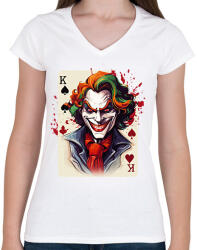 printfashion Joker - Női V-nyakú póló - Fehér (16157123)